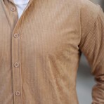 Corduroy Type Button-Up Shirt // Beige (M)
