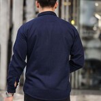 Corduroy Type Chest Pocket Button-Up Shirt // Navy (S)