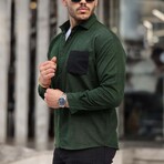 Corduroy Type Chest Pocket Button-Up Shirt // Khaki (S)