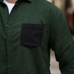 Corduroy Type Chest Pocket Button-Up Shirt // Khaki (S)