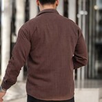 Corduroy Type Chest Pocket Button-Up Shirt // Dark Brown (XL)