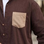 Corduroy Type Chest Pocket Button-Up Shirt // Dark Brown (XL)