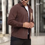 Corduroy Type Chest Pocket Button-Up Shirt // Dark Brown (XL)
