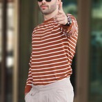 Striped Crewneck Sweater // Tile (XL)