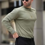 Ribbed Crewneck Sweater // Khaki (2XL)