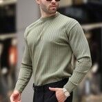 Ribbed Crewneck Sweater // Khaki (2XL)