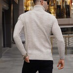 Cable Knit Turtleneck Sweater // Stone (S)