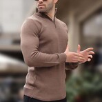 Quarter Zip Knit Sweater // Mink (M)