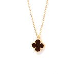 Van Cleef & Arpels // 18k Rose Gold Sweet Alhambra Carnelian Pendant Necklace // 14.96"-15.74" // Store Display