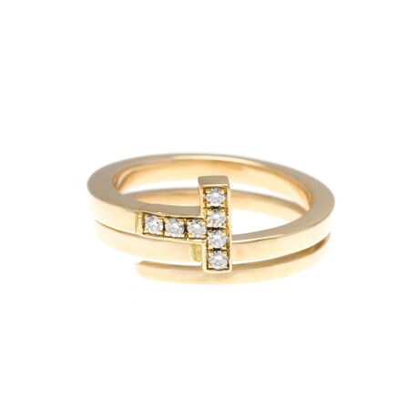 Tiffany & Co. // 18k Rose Gold T-Square Wrap Diamond Ring // Ring Size: 6.5 // Store Display