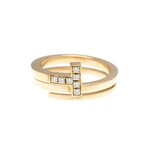 Tiffany & Co. // 18k Rose Gold T-Square Wrap Diamond Ring // Ring Size: 6.5 // Store Display