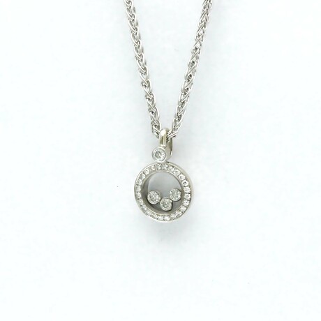 Chopard // 18k White Gold Happy Diamond Pendant Necklace // 16.53" // Store Display