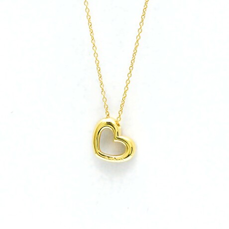 Ponte Vecchio // 18k Yellow Gold Diamond Heart Pendant Necklace // 14.17"-15.74" // Store Display