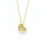 Ponte Vecchio // 18k Yellow Gold Diamond Heart Pendant Necklace // 14.17"-15.74" // Store Display