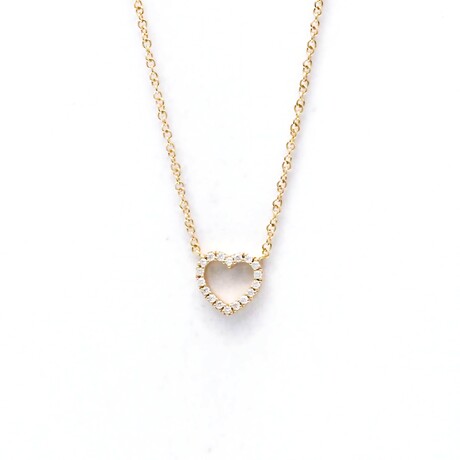 Tiffany & Co. // 18k Rose Gold Sentimental Heart Diamond Pendant Necklace // 15.94" // Store Display