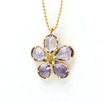 Tiffany & Co. // 18k Rose Gold Sparkler Flower Amethyst + Diamond Pendant Necklace // 15.74" // Store Display