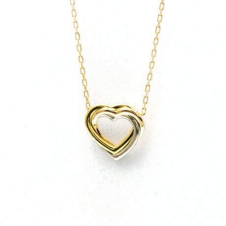 Cartier // 18k Rose Gold + 18k White Gold + 18k Yellow Gold Trinity Heart Pendant Necklace // 14.96"-16.14" // Store Display
