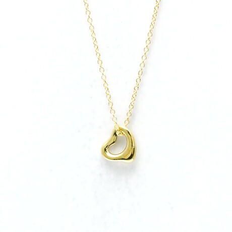 Tiffany & Co. // 18k Yellow Gold Open Heart Pendant Necklace // 15.74" // Store Display