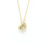 Ponte Vecchio // 18k Yellow Gold Diamond Heart Pendant Necklace // 14.17"-15.74" // Store Display