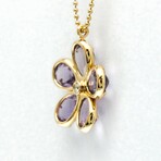 Tiffany & Co. // 18k Rose Gold Sparkler Flower Amethyst + Diamond Pendant Necklace // 15.74" // Store Display