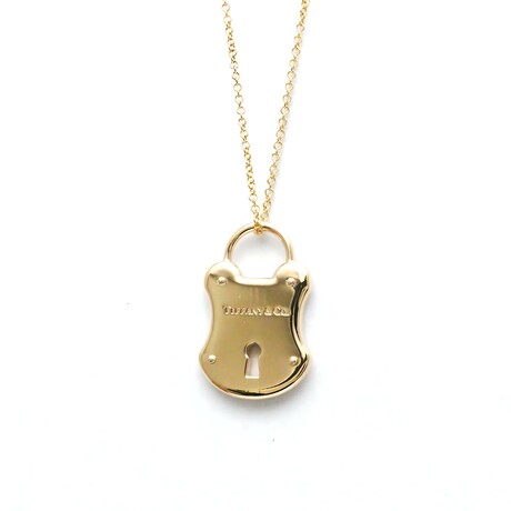 Tiffany & Co. // 18k Rose Gold Padlock Motif Pendant Necklace // 18.3" // Store Display