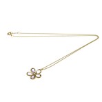 Tiffany & Co. // 18k Rose Gold Sparkler Flower Amethyst + Diamond Pendant Necklace // 15.74" // Store Display