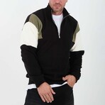 Block Quarter-Zip Pullover // Black (L)
