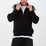 Block Quarter-Zip Pullover // Black (L)