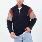 Block Quarter-Zip Pullover // Navy (L)