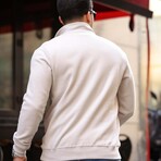 Quarter-Zip Solid Pullover // Stone (S)