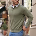 Solid Polo Pullover // Light-Khaki (L)