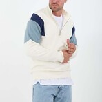 Block Quarter-Zip Pullover // White (L)