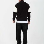 Block Quarter-Zip Pullover // Black (L)