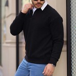 Solid Polo Pullover // Black (L)