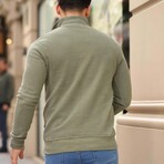 Quarter-Zip Solid Pullover // Khaki (L)
