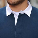 Solid Polo Pullover // Indigo (L)