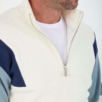 Block Quarter-Zip Pullover // White (L)