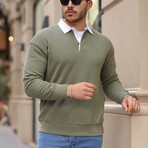 Solid Polo Pullover // Light-Khaki (L)