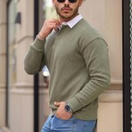 Solid Polo Pullover // Light-Khaki (L)