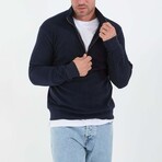 Quarter-Zip Solid Pullover // Navy (L)
