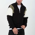 Block Quarter-Zip Pullover // Black (L)