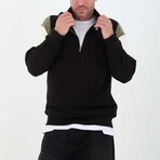 Block Quarter-Zip Pullover // Black (L)