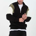 Block Quarter-Zip Pullover // Black (L)