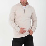 Quarter-Zip Solid Pullover // Stone (S)
