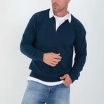Solid Polo Pullover // Prussian-Blue (L)