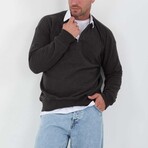 Solid Polo Pullover // Smoked (XL)