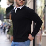 Solid Polo Pullover // Black (L)