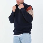 Block Quarter-Zip Pullover // Navy (L)