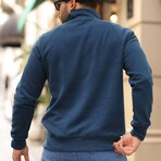 Quarter-Zip Solid Pullover // Prussian-Blue (L)
