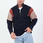Block Quarter-Zip Pullover // Navy (L)